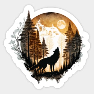 Howling Wolf Sticker